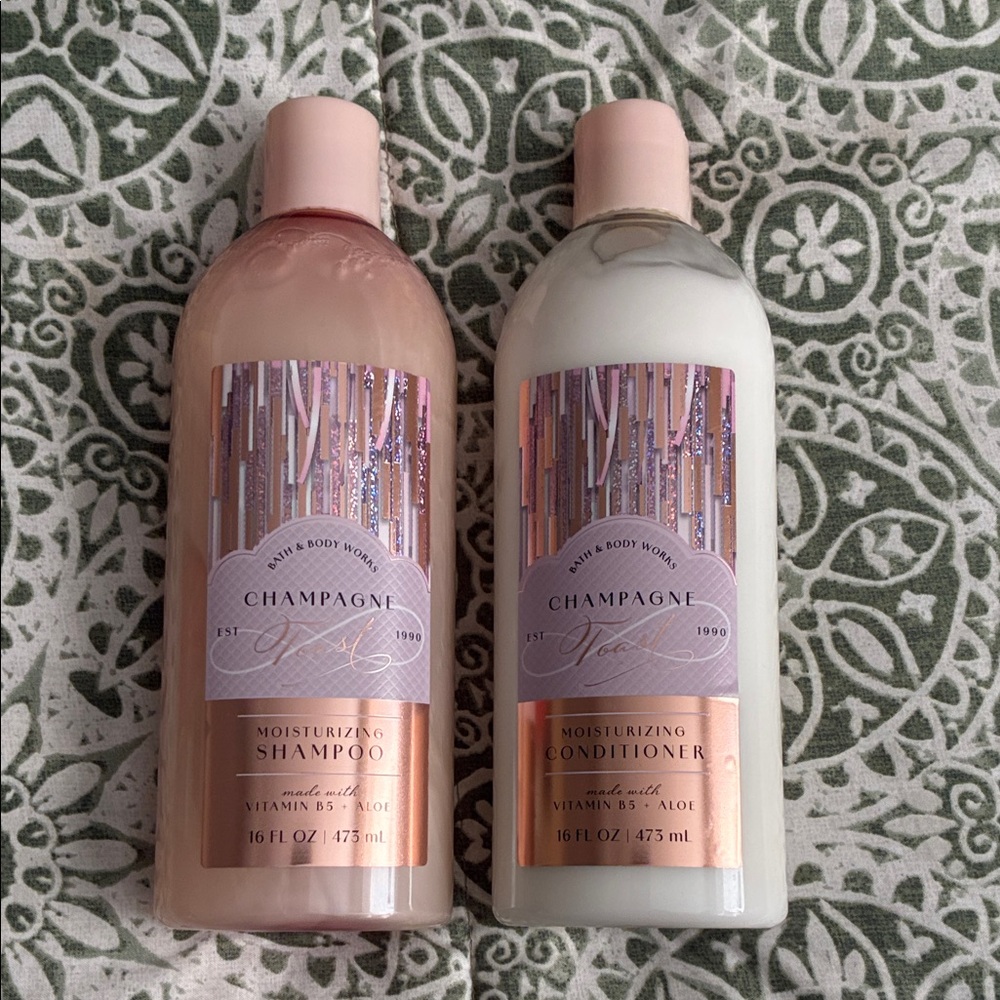 Champagne Moisturizing Shampoo and Conditioner Set - Pink and White
